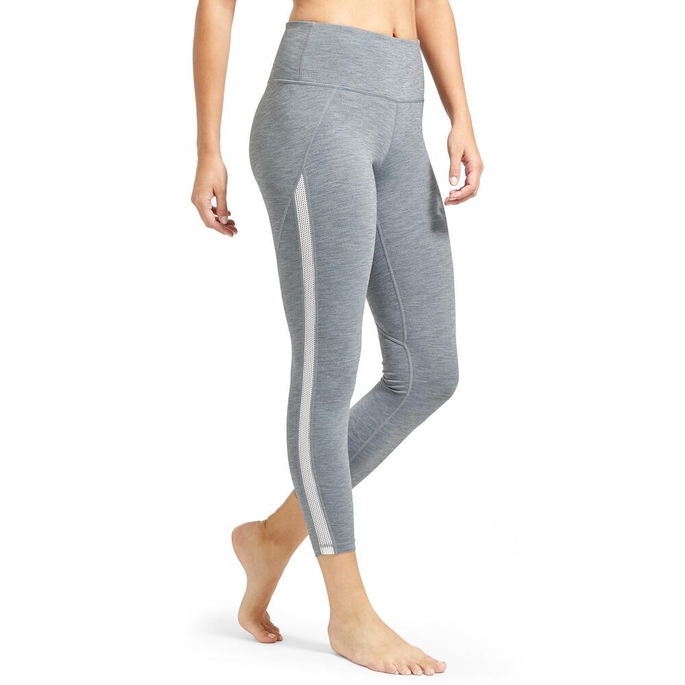 Athleta Grey and White High Rise Mesh Chaturanga 7/8 Tights Leggings Size Small